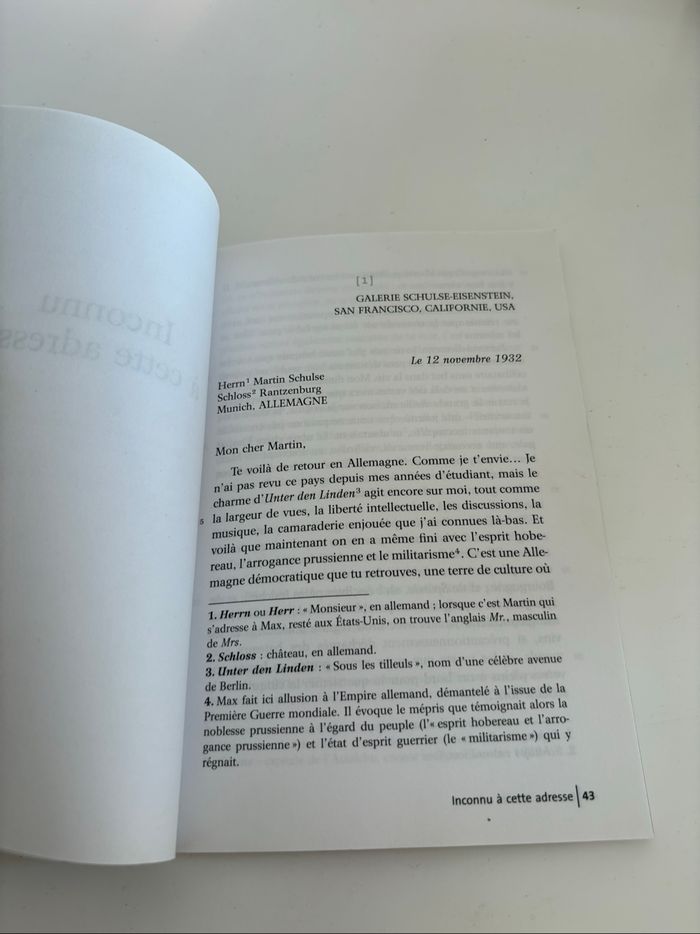 Livre Inconnu à cette adresse de Kressman Taylor - photo numéro 3