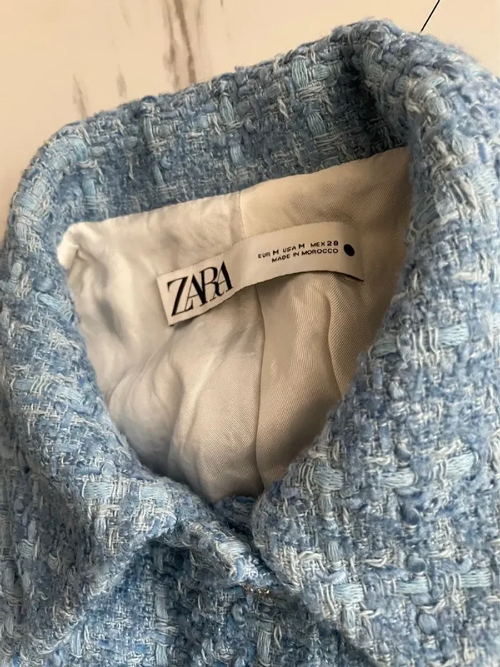 Zara Veste blazer tailleur cropped tweed taille M - photo numéro 12