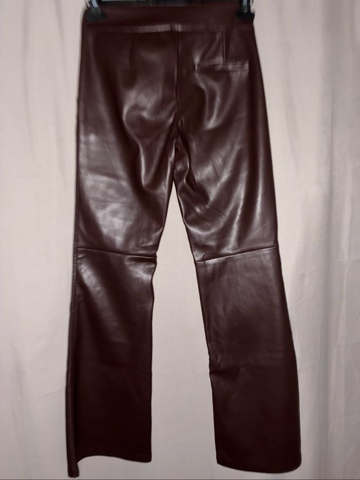 Pantalon marron similicuir Bershka S - photo numéro 7