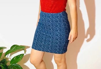 Jupe bleu moulante Camaïeu taille 36