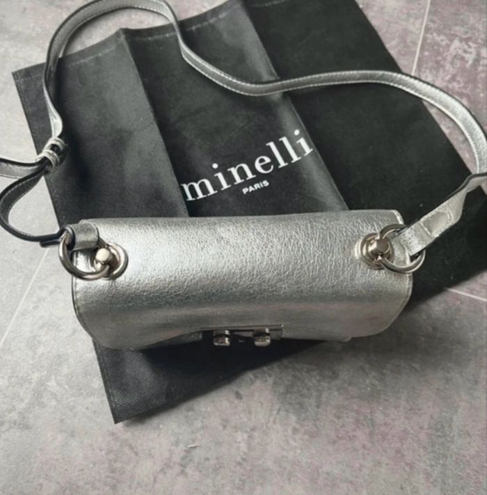 Sac bandoulière minelli argenté - photo numéro 3