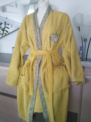 Peignoir Françoise Saget jaune vert taille 50/52
