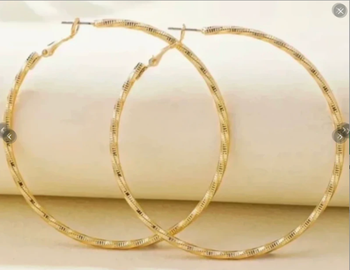 Créoles torsadées 70 mm plaqué or 14 carats