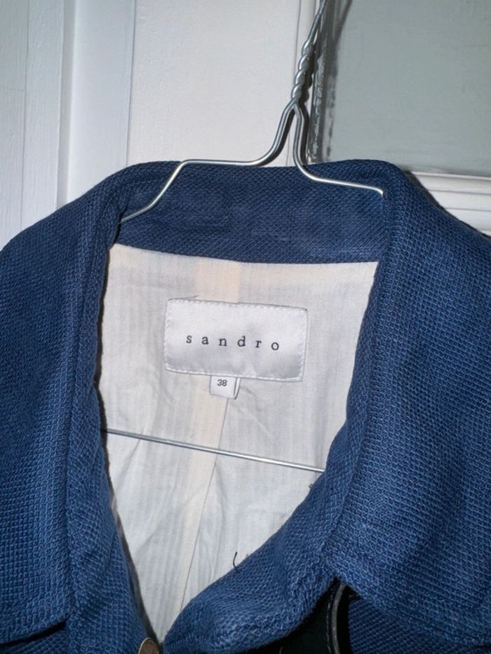 Manteau Sandro avec du cuir Taille 38 - photo numéro 5