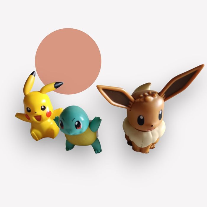 Lot de 3 figurines Pokémon – Pikachu, Carapuce & Évoli ⚡✨