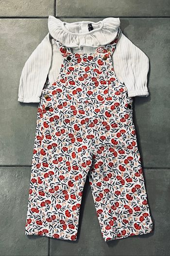 Ensemble bébé fille salopette body manches longues Sergent Major 18 mois