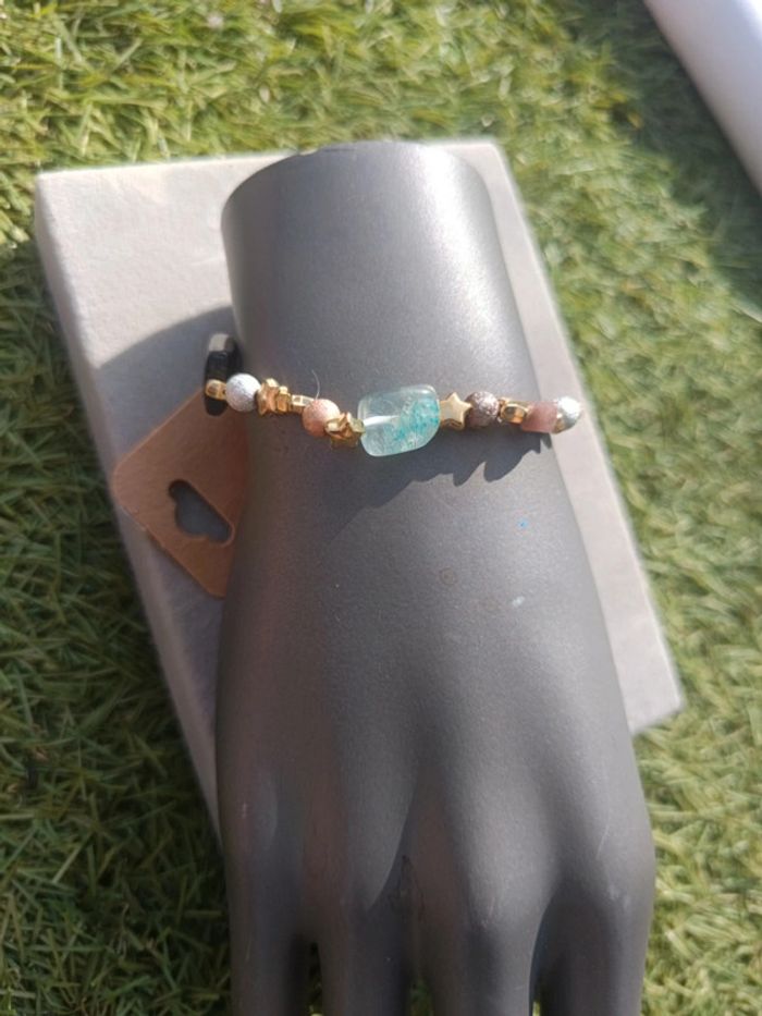 Bracelet pièce unique pierres naturelles fabrication artisanale - photo numéro 6
