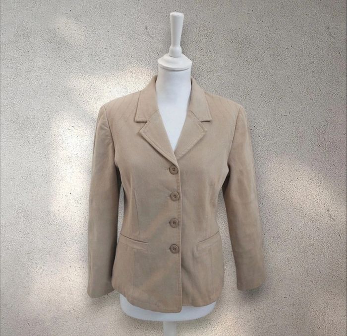 Blazer veste de tailleur beige taille 36 Bleu de Sym