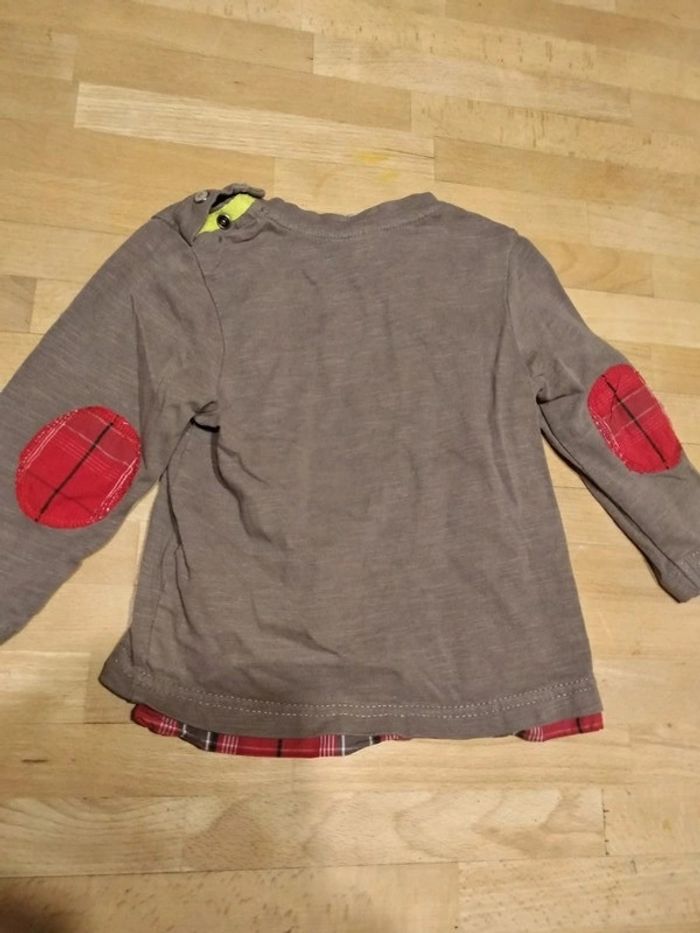 Tee shirt manches longues marron 18mois - photo numéro 2