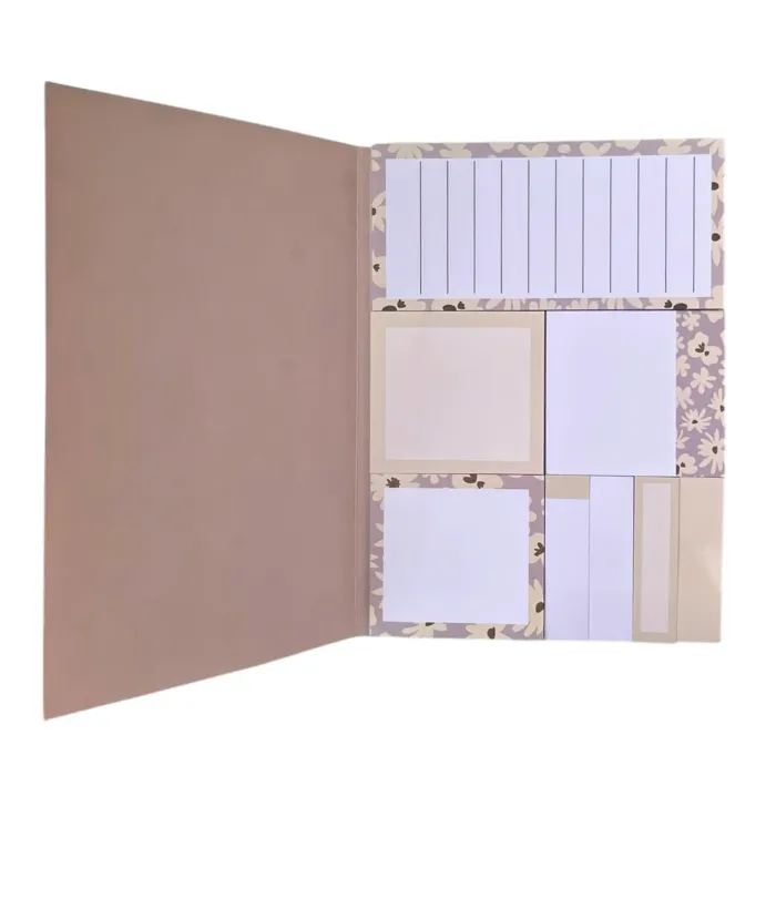 Set de 8 blocs Post-it – Motif floral beige et violet Neuf