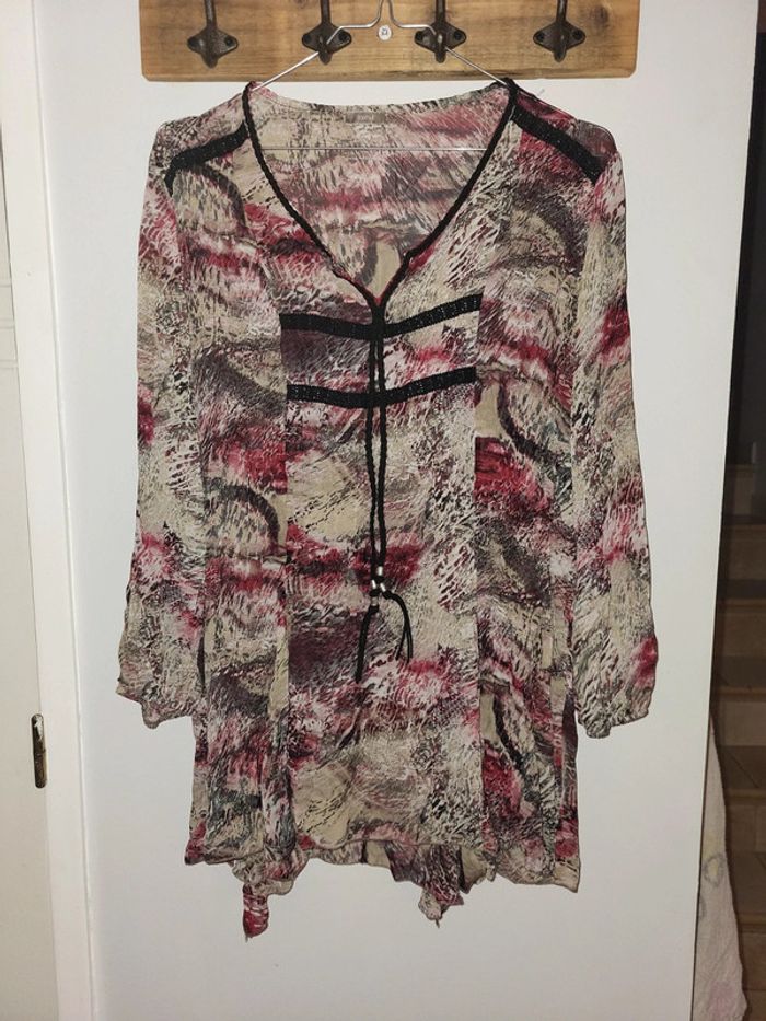 Formul blouse rose noir Taille 40 - photo numéro 2