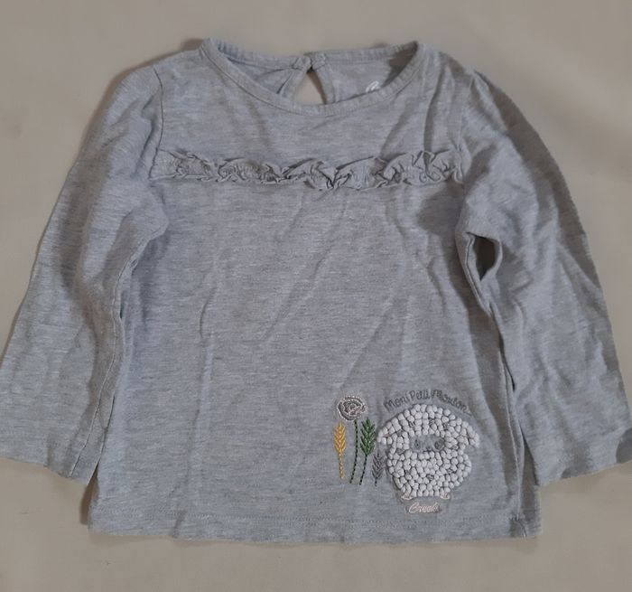 Tee-shirt manches longues gris fille - Creeks - 18 mois - photo numéro 2