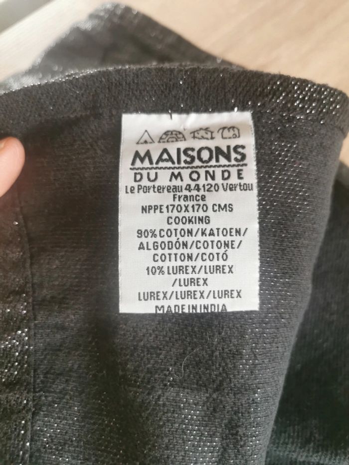 Nappe noire en coton maison du monde 170x170 - photo numéro 2