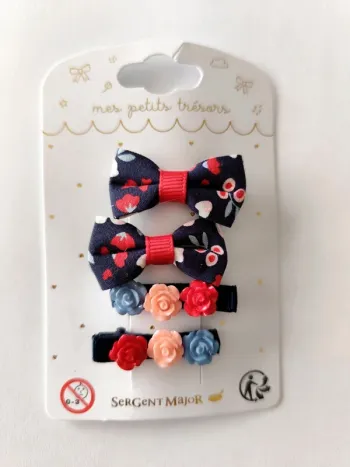 Barrettes fleur sergent major neuf