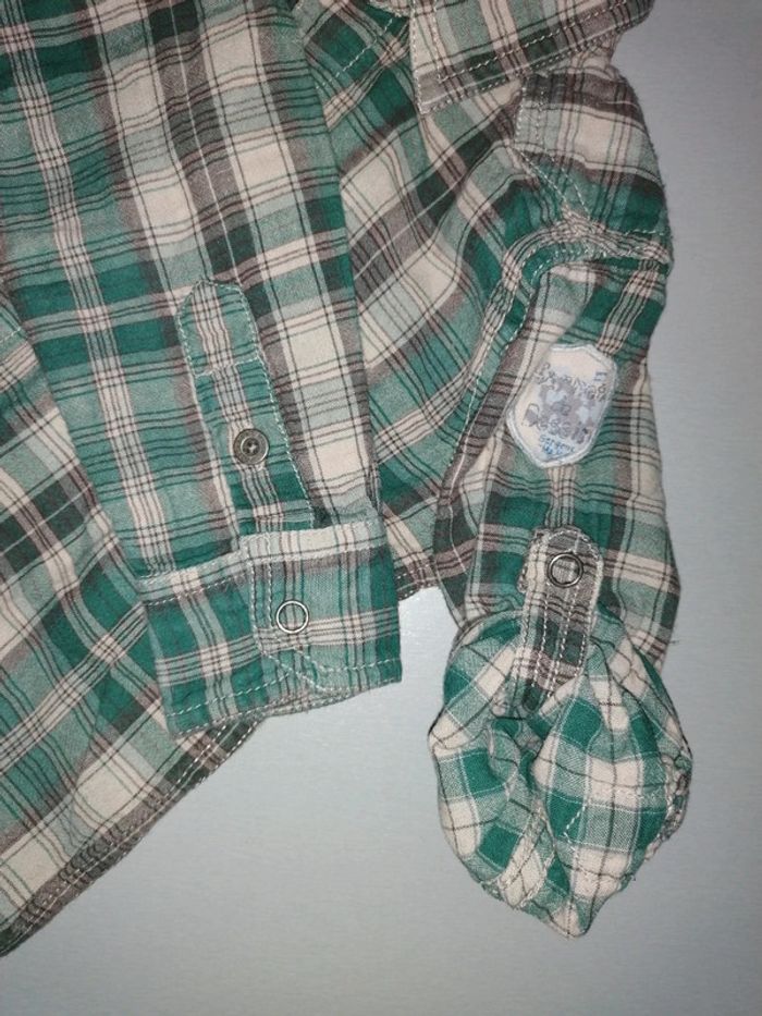 Chemise kaki vert beige 3ans-96cm - photo numéro 3