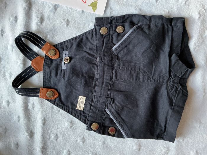 salopette short marine pressions entre les jambes 3 mois gémo - photo numéro 3