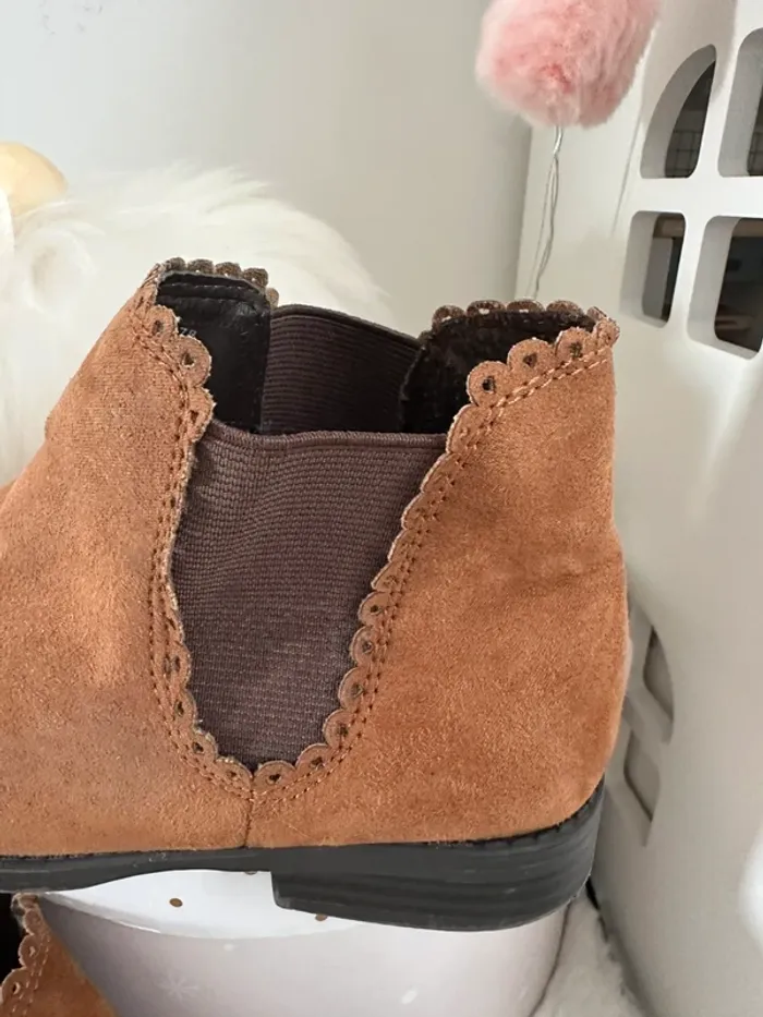 Bottines camel en daim - photo numéro 4