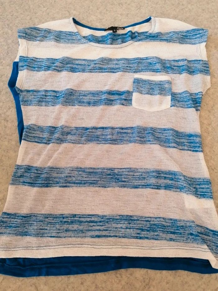 T shirt rayé bleu blanc