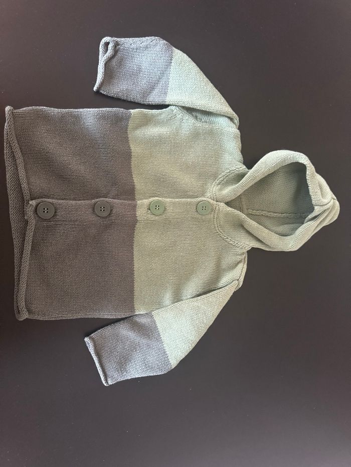 Gilet kaki à capuche Petit Bateau 2 ans