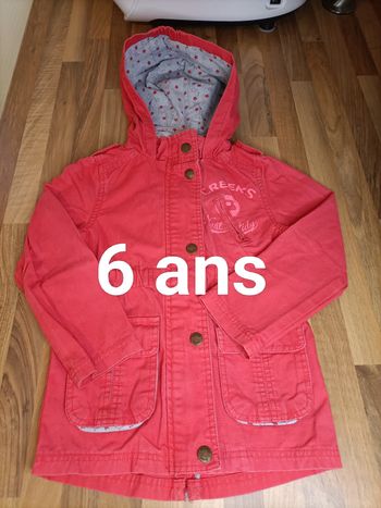 Veste à capuche creeks rouge 6 ans