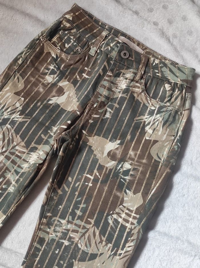 Pantalon décontractée kaki / or taille XS - photo numéro 3