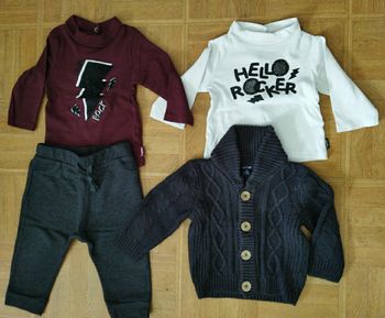Lots de 4 vêtements garçon taille 9 mois