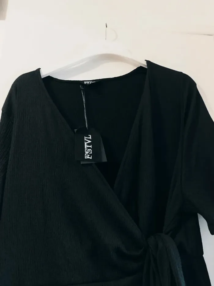 Robe portefeuille noire - Fstvl - taille 54/56 - photo numéro 5