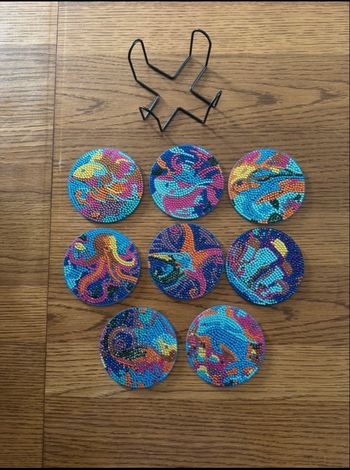 Dessous de verres peinture diamants