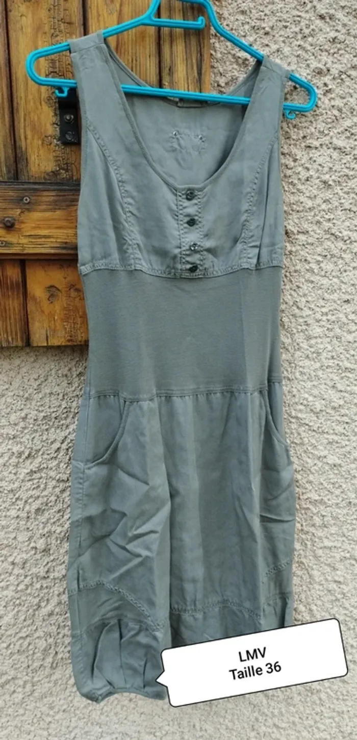 Robe mi longue kaki