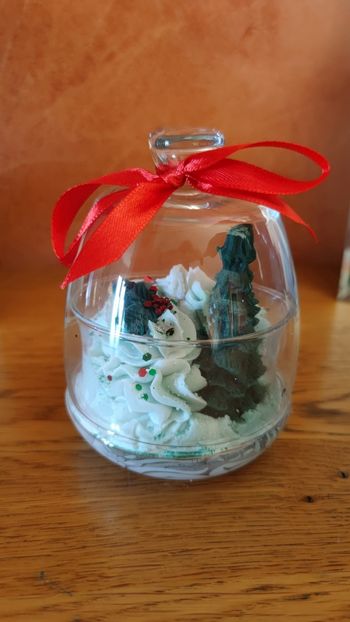 Bougie cloche sapin et houx