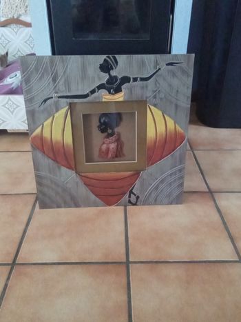 Cadre africain - décoration murale - 48 x 48 cm