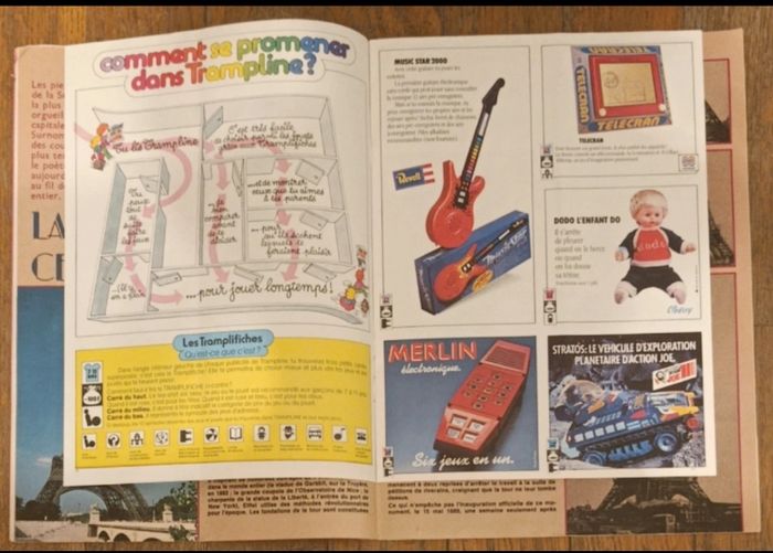 Journal de mickey avec livret jouets Trampline 1980 N°1482 vintage - photo numéro 3