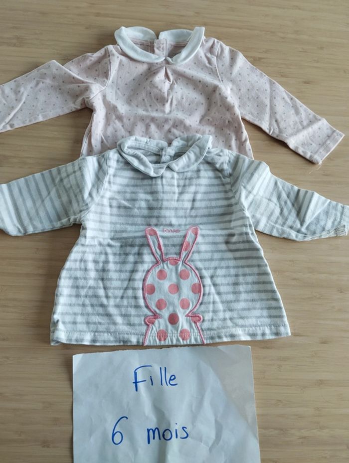 lot de 2 maillots manches longues obaibi 3 mois