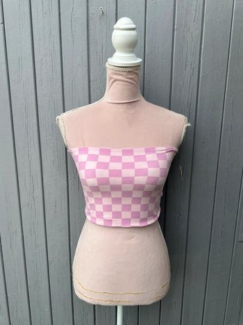 Bandeau rose quadrillé été moulant