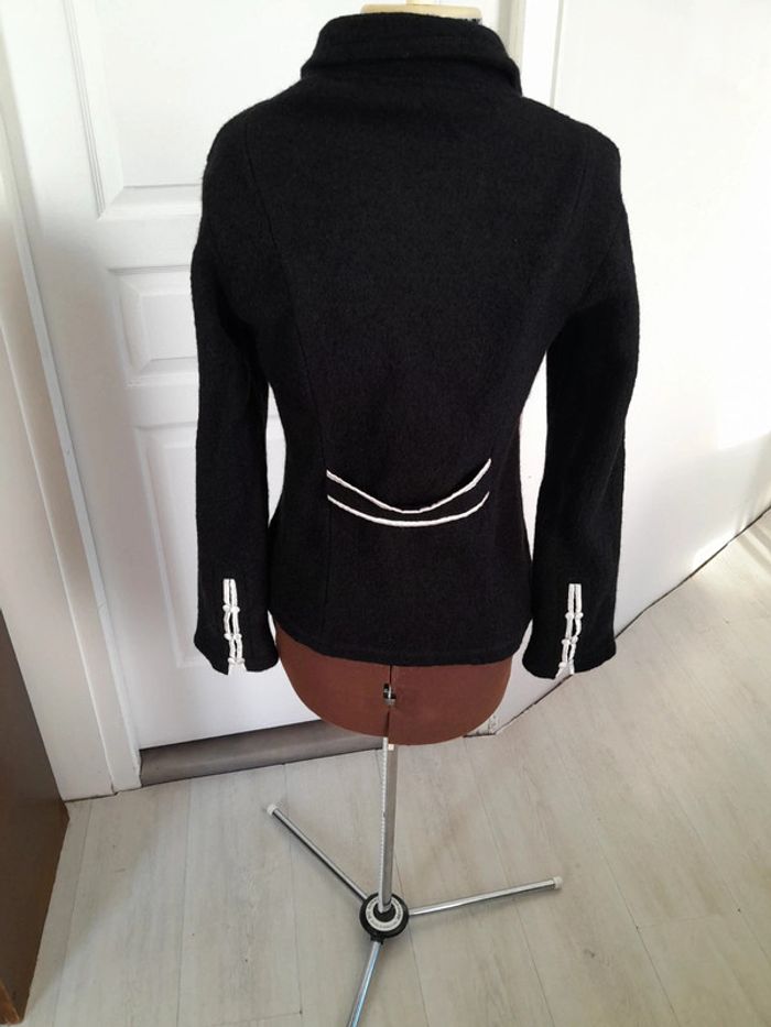 Jolie veste Jacqueline noire feutrée - photo numéro 2