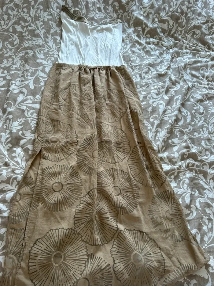 Robe trend beige blanc taille 38 - photo numéro 5