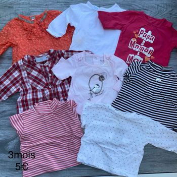Lot tee shirt manche longue 3mois