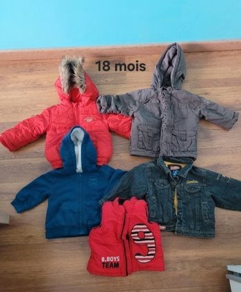 Lot de 5 vestes mi saison 18bmois