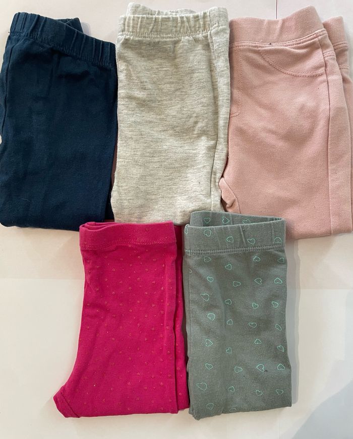 Lot de 5 leggings - Taille 9 mois