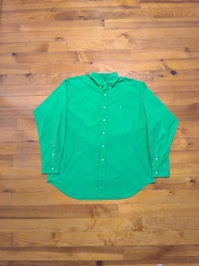 Chemise Ralph Lauren - Blake - Logo brodé bleu - Vert clair - Taille XL - photo numéro 3