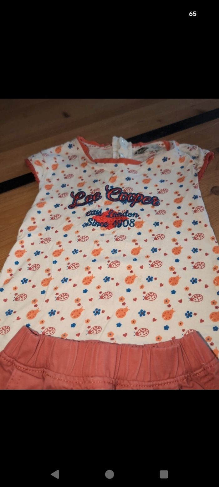 Ensemble tee-shirt/ short fille 36 mois - photo numéro 2