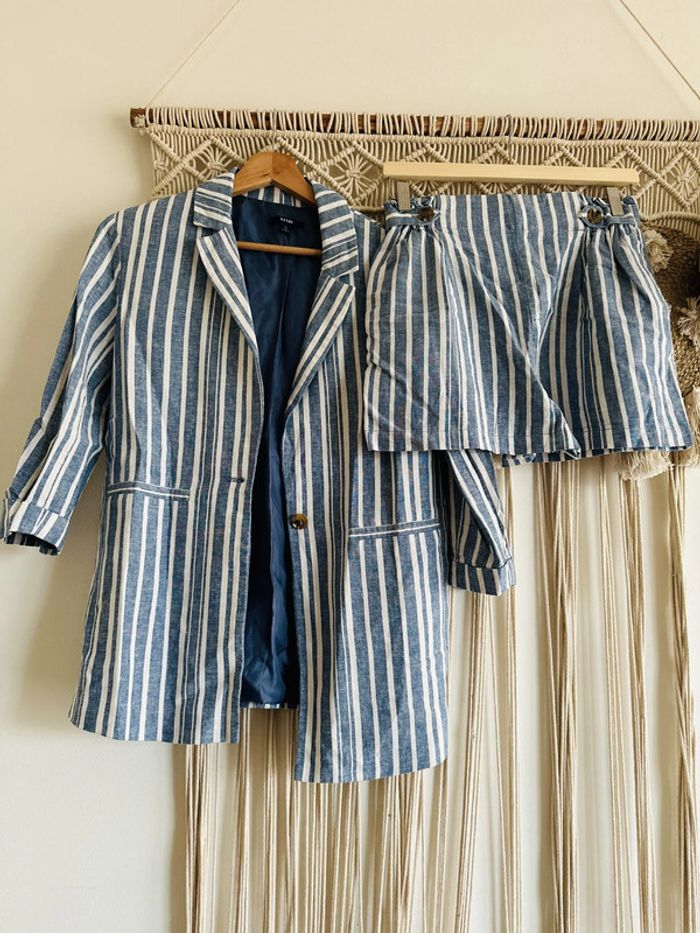 Ensemble blazer et short rayé