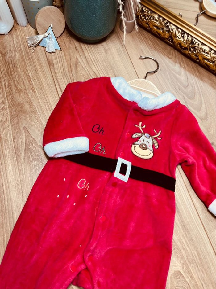 Taille 9 mois pyjama de Noël velours garçon rouge * oh oh oh * 💙 - photo numéro 2