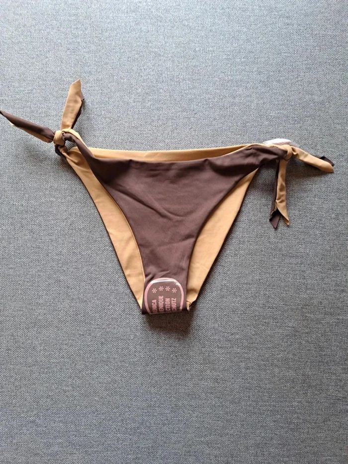 Maillot de bain / bikini réversible marron / beige en S - photo numéro 2