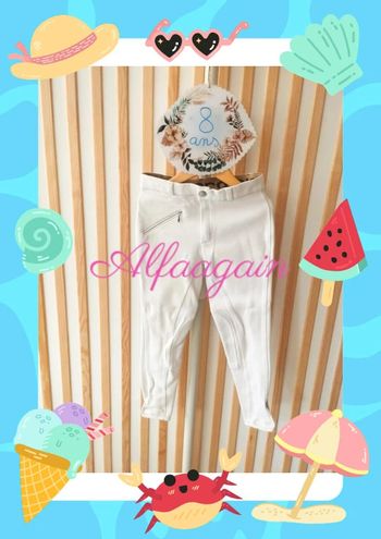 Pantalon blanc d'équitation 8ans