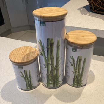 3 pots  couvercle bambou