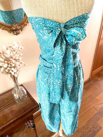 Combinaison bustier pantalon jambe longue fluide neuf vert