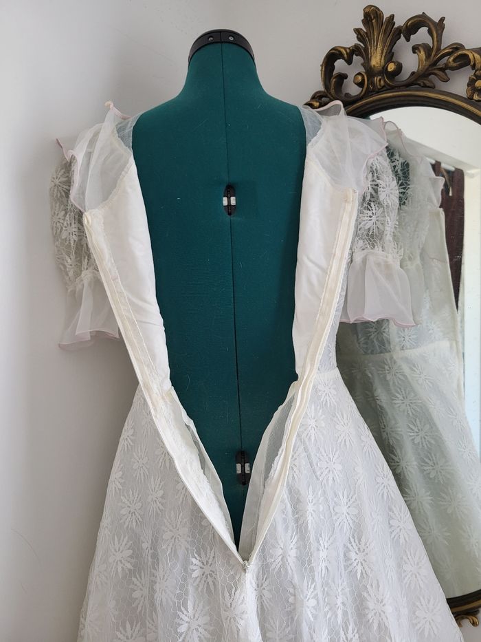 Robe en dentelle blanche vintage Belle époque - photo numéro 5