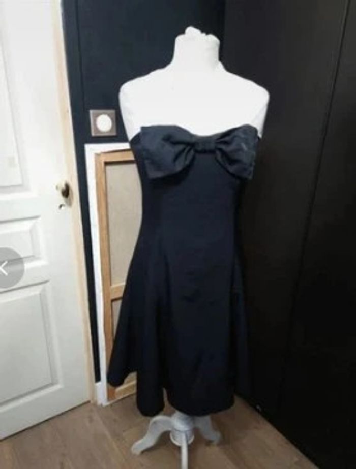 Robe cocktail bustier ou bretelles noires rétro noire t 40 - photo numéro 10