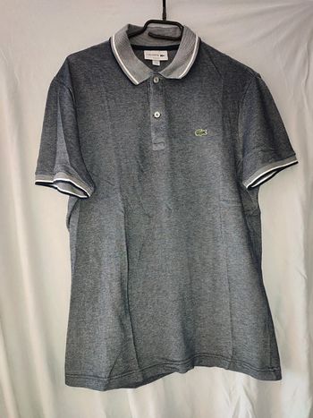 Polo Lacoste slim fit, gris bleuté chiné